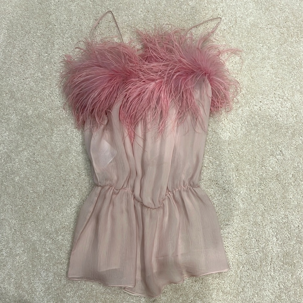 Prada Chiffon Feather Camisole Baby Doll